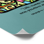 LittleGirlieは彼女の蝶を愛している.CUSTOMTealプリント ポスター (角)