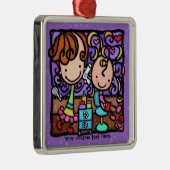 LittleGirlieは美容師のオーナメントを遊びます メタルオーナメント (右)