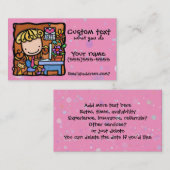 LittleGirlieデザイナー作家の簿記係のかわいこちゃんPNK 名刺 (正面/裏面)