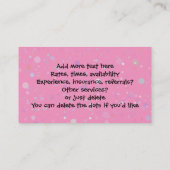 LittleGirlieデザイナー作家の簿記係のかわいこちゃんPNK 名刺 (裏面)