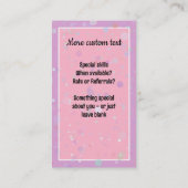 LIttleGirlieベビーシッター気に子カスタムカードPNK 名刺 (裏面)