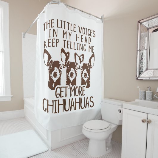 Littlesの声はより多くのチワワを得ます シャワーカーテン (インサイチュ)
