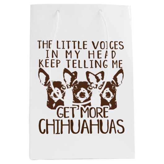 Littlesの声はより多くのチワワを得ます ミディアムペーパーバッグ (正面)