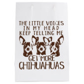 Littlesの声はより多くのチワワを得ます ミディアムペーパーバッグ (裏面)