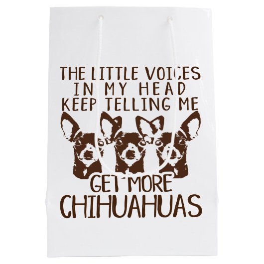 Littlesの声はより多くのチワワを得ます ミディアムペーパーバッグ (裏面)