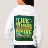 "LIUE AIMES LPOKEスローガンガールズプルオーバーフード付きスウェットシャツ" " (裏面)