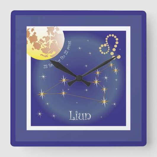 Liun 23ファナドゥールフィン22 avust Uhr スクエア壁時計 (正面)