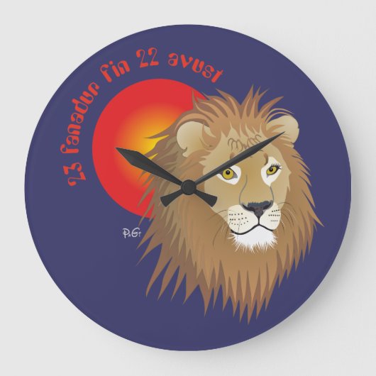 Liun 23ファナドゥールフィン22 avust Uhr ラージ壁時計 (正面)