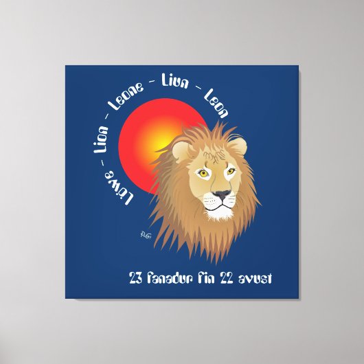 Liun 23 fanadur fin 22 avust Leinwand キャンバスプリント (正面)