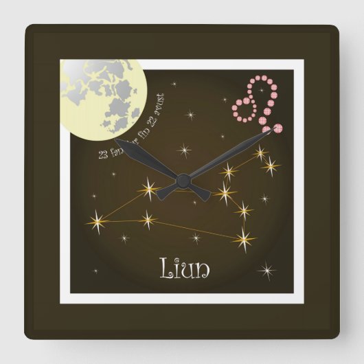 Liun 23 fanadur fin 22 avust Uhr スクエア壁時計 (正面)