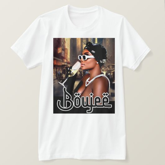「Live 最高の Your  Life in Boujee Chic」 Tシャツ (デザイン正面)