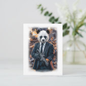 Live Action Panda Hero Movie on a White シーズンポストカード (スタンド正面)