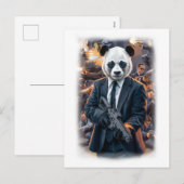 Live Action Panda Hero Movie on a White シーズンポストカード (正面/裏面)