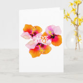 Live Aloha Hibiscus Floral Tropical Flowers Hawaii カード (黄色い花)