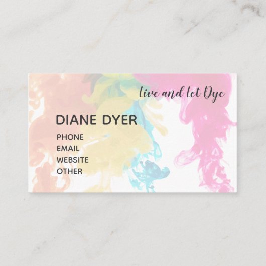 Live and Let Dye – 渦巻き色 名刺 (裏面)