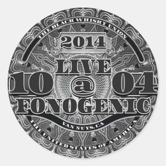 LIVE AT FONOGENIC - Round Sticker ラウンドシール (正面)