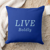 「LIVE Boldly」Cobalt & Blue勇気付けられる クッション (ブランケット)