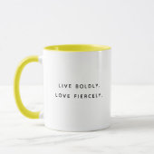 Live Boldly Fun Typography Two-Tone Mug マグカップ (左)