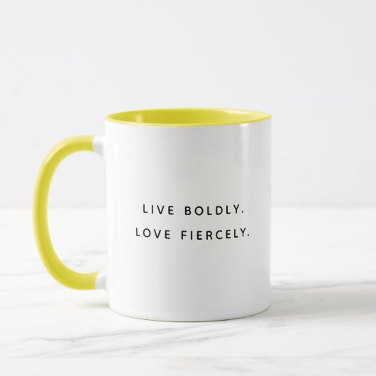 Live Boldly Fun Typography Two-Tone Mug マグカップ (左)