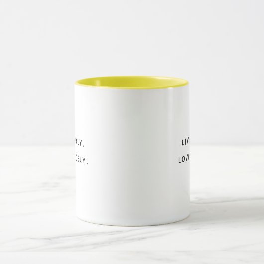 Live Boldly Fun Typography Two-Tone Mug マグカップ (中央)