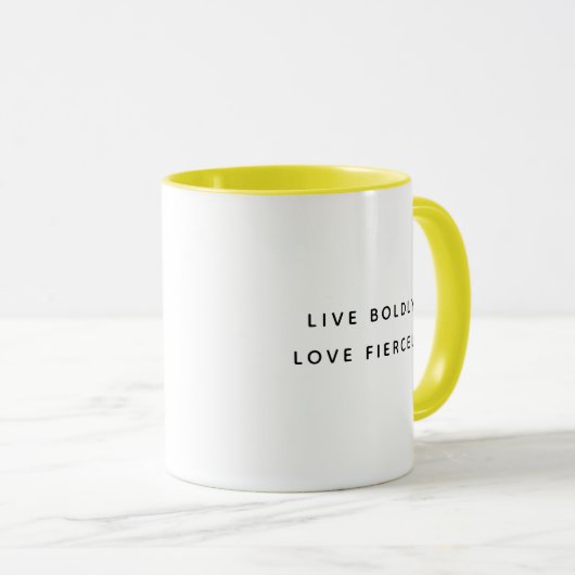 Live Boldly Fun Typography Two-Tone Mug マグカップ (正面右)