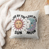 Live by the Sun Love by the Moon Retro Tote Bag クッション (ブランケット)