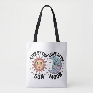 Live by the Sun Love by the Moon Retro Tote Bag トートバッグ