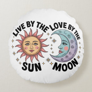 Live by the Sun Love by the Moon Retro Tote Bag ラウンドクッション