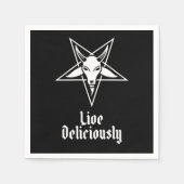 Live Delicious Black Philip Baphomet Cotterl スタンダードカクテルナプキン (正面)