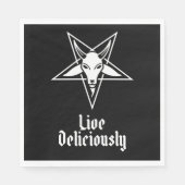 Live Delicious Black Philip Baphomet Luncheon スタンダードランチョンナプキン (正面)