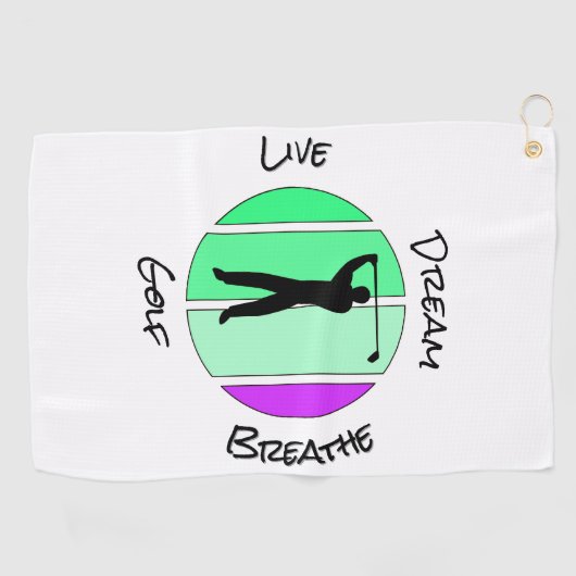 Live, dream, breathe golf ゴルフタオル (横)