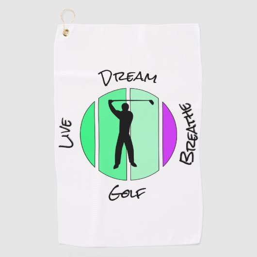 Live, dream, breathe golf ゴルフタオル (正面)