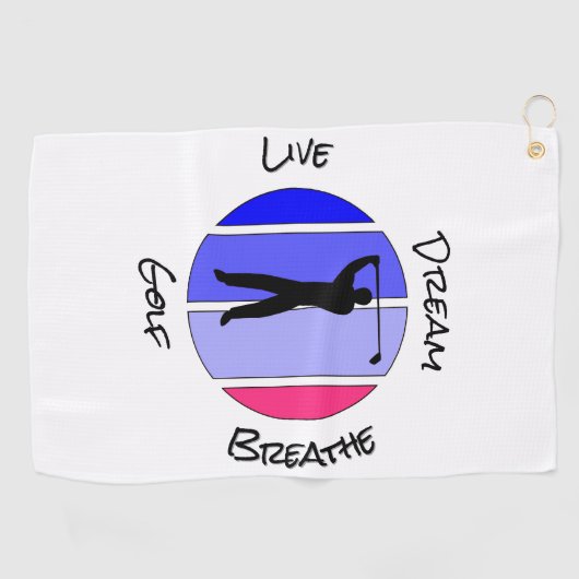 Live, dream, breathe golf ゴルフタオル (横)
