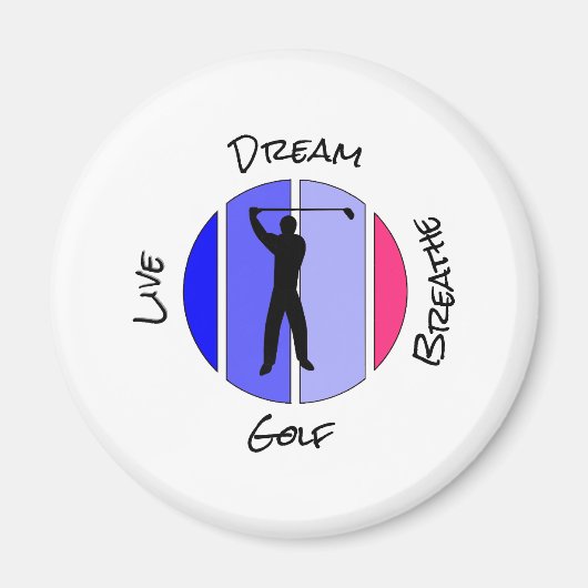 Live, dream, breathe golf マグネット (正面)