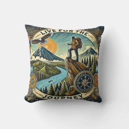 「Live for the Journey」装飾用クッション クッション