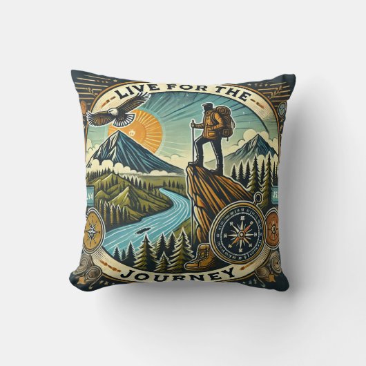 「Live for the Journey」装飾用クッション クッション (正面)