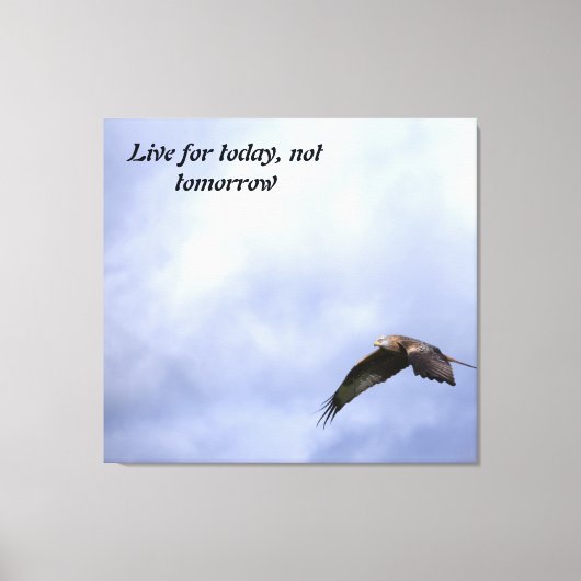 'Live for today, not tomorrow' Red Kite in Motion キャンバスプリント (正面)
