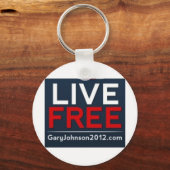 Live Free Gary Johnson for President 2012 キーホルダー (正面)