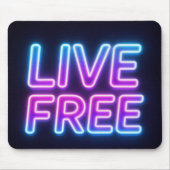 Live Free Neon Typography Mouse Pad マウスパッド (正面)