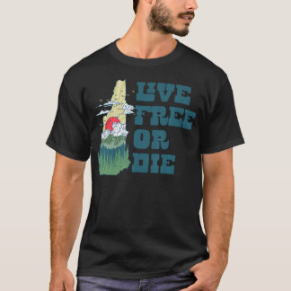 Live Free Or Die ニューハンプシャー州 アウトドア ハイキング ステッカー Tシャツ
