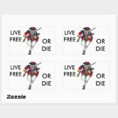 LIVE FREE OR DIE RECTANGULARステッカー(4) 長方形シール (シート)