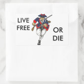 LIVE FREE OR DIE RECTANGULARステッカー(4) 長方形シール (バッグ)