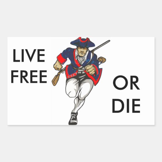 LIVE FREE OR DIE RECTANGULARステッカー(4) 長方形シール (正面)