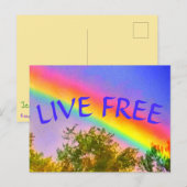 LIVE FREE RAINBOWはがき ポストカード (正面/裏面)