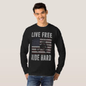Live Free Ride Hard 4 Wheeler ATV Quad Racing Amer Tシャツ (正面フル)
