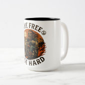 Live free ride hard motorcycle biker coffee mug ツートーンマグカップ (正面右)