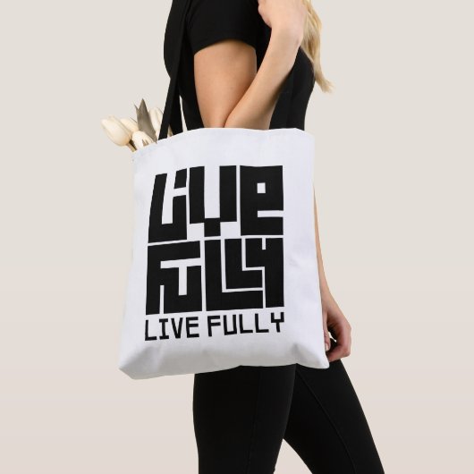 Live fully トートバッグ (クローズアップ)