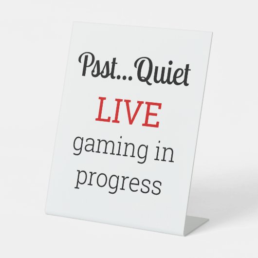 Live Gaming In Progress 台座サイン (正面)