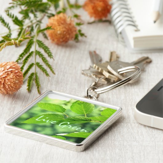 'Live Green'プレミアムキーチェーン キーホルダー (側面)