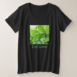 「Live Green」レディースプラスサイズTシャツ プラスサイズTシャツ
